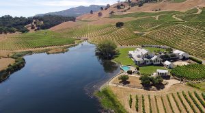 vineyard estate lake golden hills wine country
