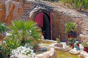Water fall and entrance to the epic wine cave