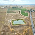 Aerial View Of Irrigation Pond and vineyard Petaluma Gap AVA